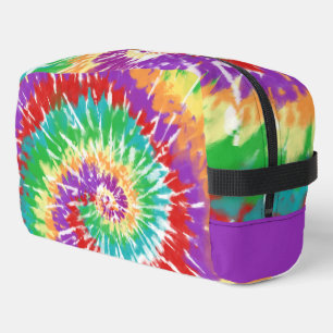 Fun Rainbow Colours Retro Tie Dye Toiletry Bag
