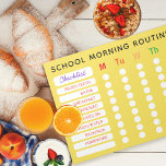 Fun Rainbow Daily Routine Checklist Custom Chores Notepad<br><div class="desc">Customize with your child's morning routine. Delete the gradient to pick a background colour to suit your taste. For kids you can use star stickers to mark off each circle as they get in the habit of their morning routine. Bold all caps text easy for young readers to read. Change...</div>