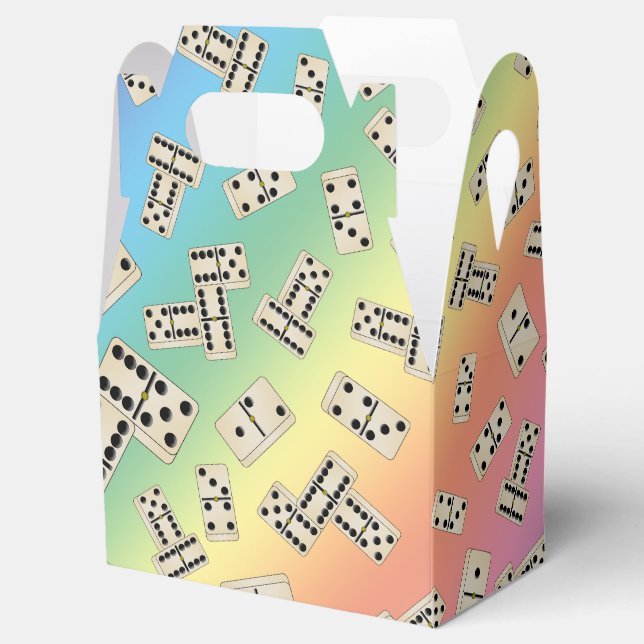 Fun rainbow domino pattern favor box (Opened)