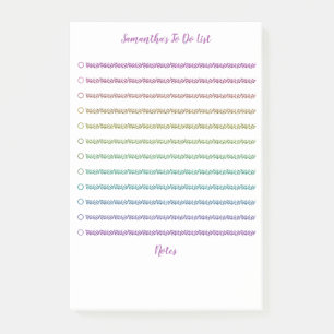 Fun Rainbow Glitter Lined To Do List Personalized  Post-it Notes