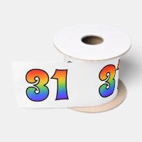 Fun, Rainbow Pattern "31" Event Number (Grey)
