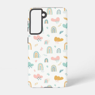 Fun Rainbow & Rain Cloud Pattern Samsung Galaxy Case