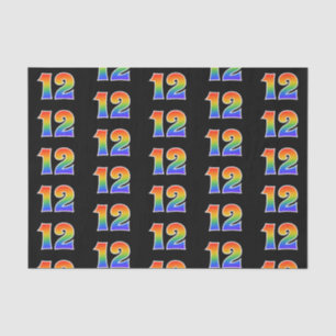 Fun Rainbow Spectrum Pattern "12" Event Number Tissue Paper