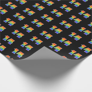 Fun Rainbow Spectrum Pattern "14" Event Number Wrapping Paper