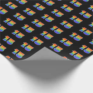 Fun Rainbow Spectrum Pattern "15" Event Number Wrapping Paper