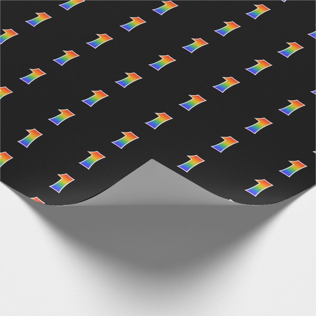 Fun Rainbow Spectrum Pattern "1" Event Number Wrapping Paper (Corner)