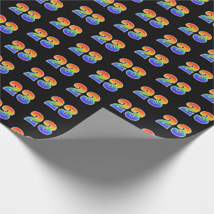 Fun Rainbow Spectrum Pattern "23" Event Number Wrapping Paper