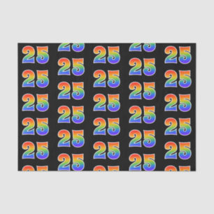 Fun Rainbow Spectrum Pattern "25" Event Number Tissue Paper