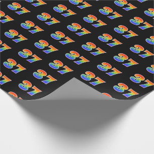 Fun Rainbow Spectrum Pattern "37" Event Number Wrapping Paper