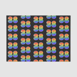 Fun Rainbow Spectrum Pattern "38" Event Number Tissue Paper