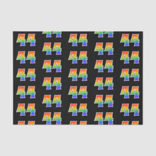 Fun Rainbow Spectrum Pattern "44" Event Number Tissue Paper