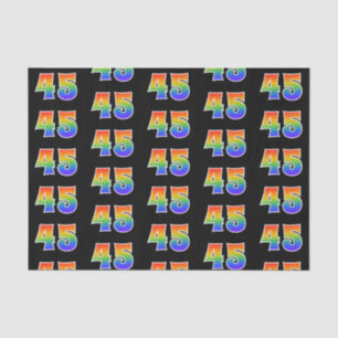 Fun Rainbow Spectrum Pattern "45" Event Number Tissue Paper