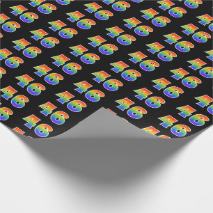 Fun Rainbow Spectrum Pattern "46" Event Number Wrapping Paper