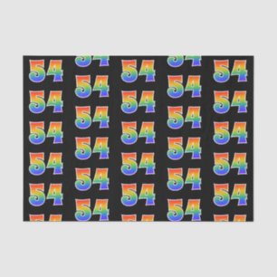 Fun Rainbow Spectrum Pattern "54" Event Number Tissue Paper
