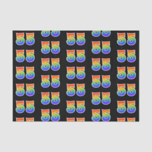 Fun Rainbow Spectrum Pattern "55" Event Number Tissue Paper