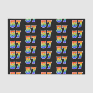 Fun Rainbow Spectrum Pattern "57" Event Number Tissue Paper