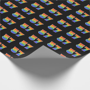 Fun Rainbow Spectrum Pattern "57" Event Number Wrapping Paper