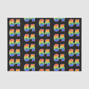 Fun Rainbow Spectrum Pattern "64" Event Number Tissue Paper