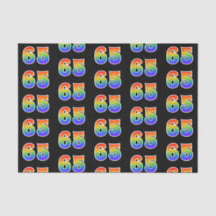 Fun Rainbow Spectrum Pattern "65" Event Number Tissue Paper
