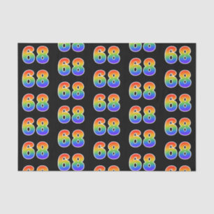 Fun Rainbow Spectrum Pattern "68" Event Number Tissue Paper