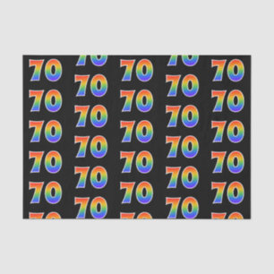 Fun Rainbow Spectrum Pattern "70" Event Number Tissue Paper