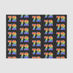 Fun Rainbow Spectrum Pattern "72" Event Number Tissue Paper