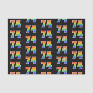 Fun Rainbow Spectrum Pattern "74" Event Number Tissue Paper