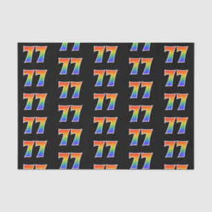 Fun Rainbow Spectrum Pattern "77" Event Number Tissue Paper