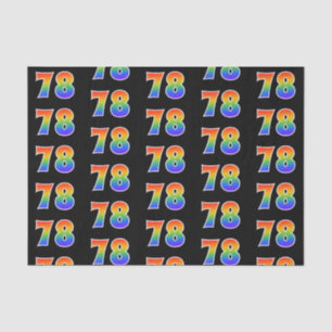 Fun Rainbow Spectrum Pattern "78" Event Number Tissue Paper