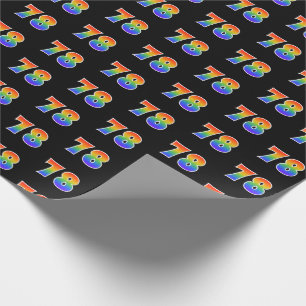 Fun Rainbow Spectrum Pattern "78" Event Number Wrapping Paper