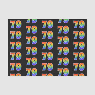 Fun Rainbow Spectrum Pattern "79" Event Number Tissue Paper
