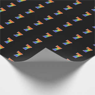 Fun Rainbow Spectrum Pattern "7" Event Number Wrapping Paper