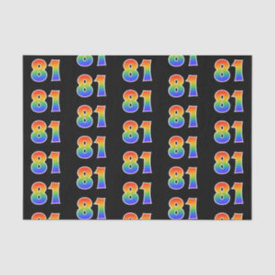 Fun Rainbow Spectrum Pattern "81" Event Number Tissue Paper