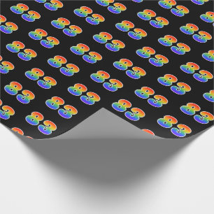 Fun Rainbow Spectrum Pattern "83" Event Number Wrapping Paper