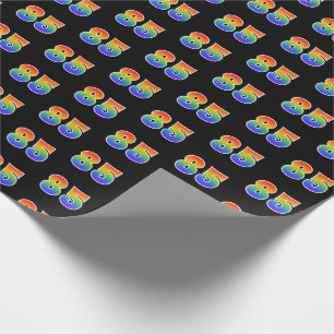 Fun Rainbow Spectrum Pattern "85" Event Number Wrapping Paper