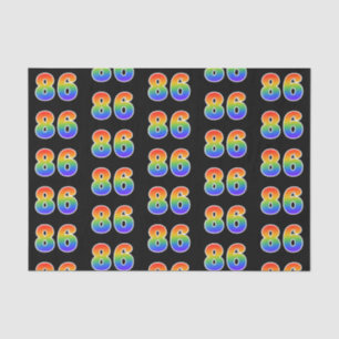 Fun Rainbow Spectrum Pattern "86" Event Number Tissue Paper