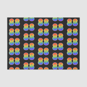 Fun Rainbow Spectrum Pattern "88" Event Number Tissue Paper