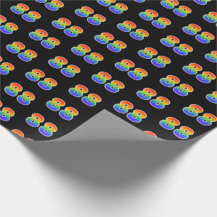 Fun Rainbow Spectrum Pattern "88" Event Number Wrapping Paper