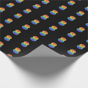 Fun Rainbow Spectrum Pattern "8" Event Number Wrapping Paper