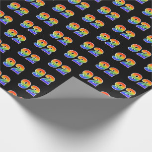 Fun Rainbow Spectrum Pattern "92" Event Number Wrapping Paper