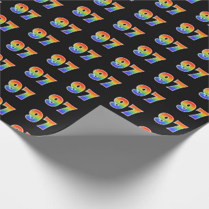 Fun Rainbow Spectrum Pattern "97" Event Number Wrapping Paper