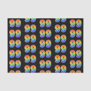 Fun Rainbow Spectrum Pattern "99" Event Number Tissue Paper