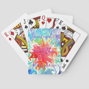 Fun Rainbow Tie Dye Psychedelic Typography Playing Cards