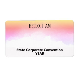 Fun Rainbow Watercolor Custom Group Name Tag