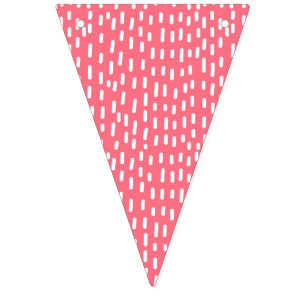 Fun Raspberry Pink Abstract Pattern Kids Birthday Bunting Flags