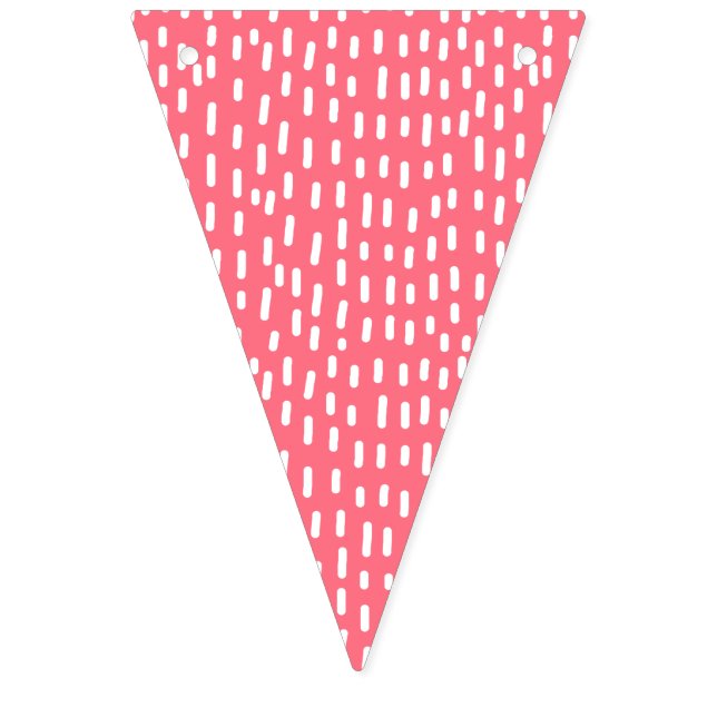 Fun Raspberry Pink Abstract Pattern Kids Birthday Bunting Flags (First Flag)