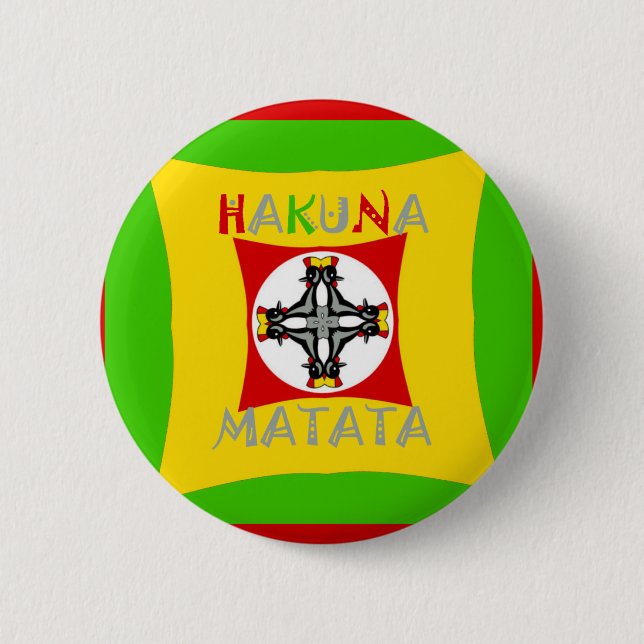 Fun Rasta Colour Red Golden Green 2 Inch Round Button (Front)