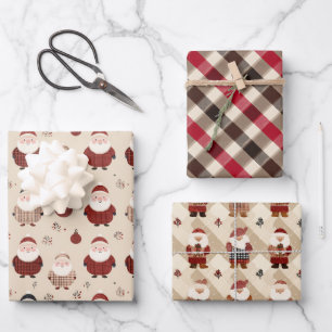 Fun Red and Beige Christmas   Wrapping Paper Sheet