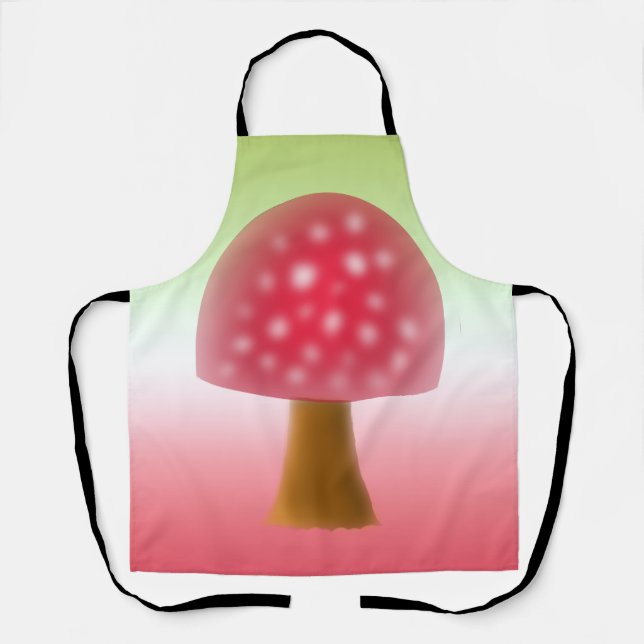 Fun Red and White Mushroom Art  Apron (Front)