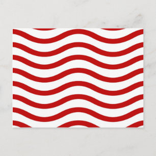 Fun Red and White Wavy Lines Stripes Pattern Gifts Postcard